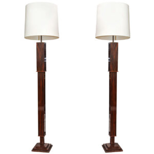Pair of Tall Art Deco Macassar Torcheres