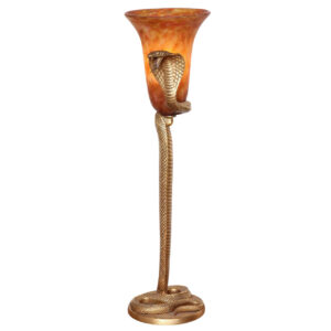 Important “Cobra” Table Lamp by Edgar Brandt