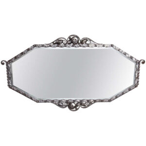 French Art Deco Wrought Iron Wall Mirror