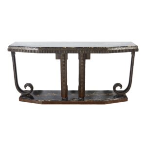 Wrought Iron and Marble Console after E. Brandt