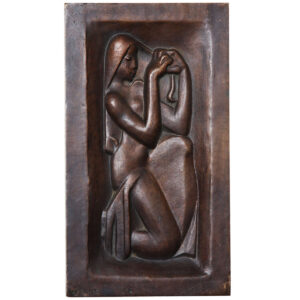 “Femme se peignant” Bronze-relief by Joseph Csaky