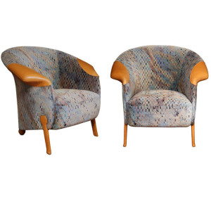 Pair of Post-modern Armchairs by Franz Wittman