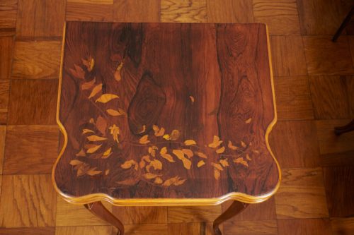 French Art Nouveau game table by Emile Galle