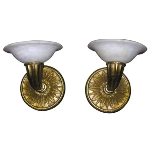 Pair of Modern Deco-Style Wall Sconces