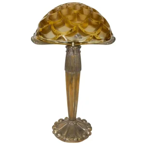 Table Lamp with a Rene Lalique “Rinceaux” Shade