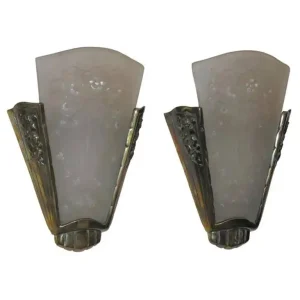 French Art Deco Wall Sconces by Muller Frères