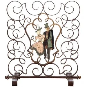 Unusual French Art Deco Figural Fire Screen
