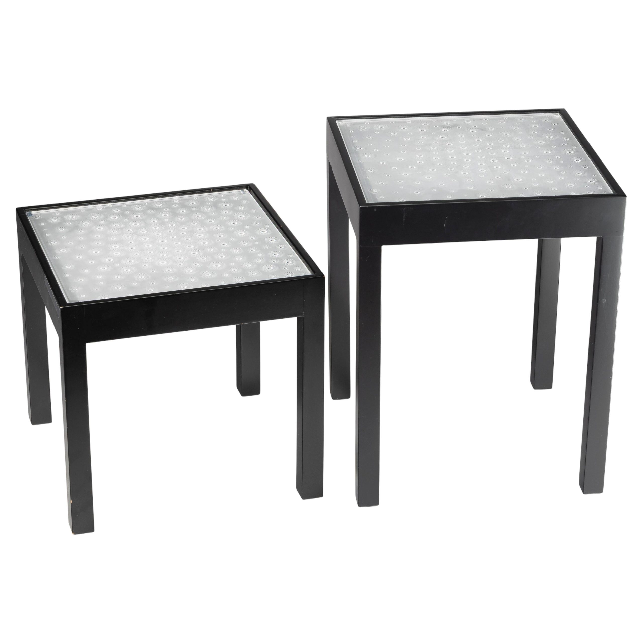 Lalique, Two Aster Side Tables